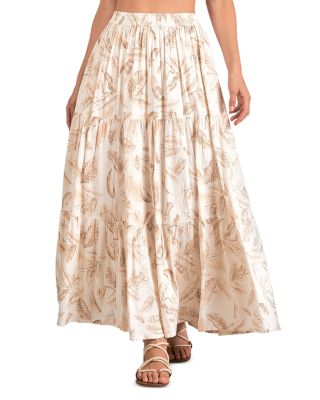 Elan - Printed Tiered Maxi Skirt