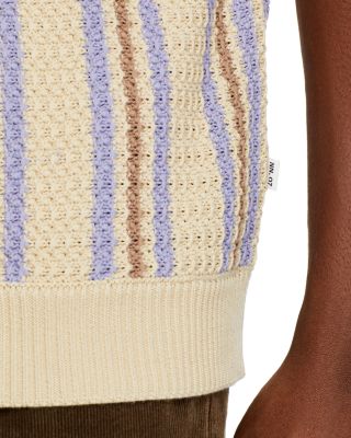 NN07 Jackie Cotton Stripe Sweater Knit Button Down Shirt