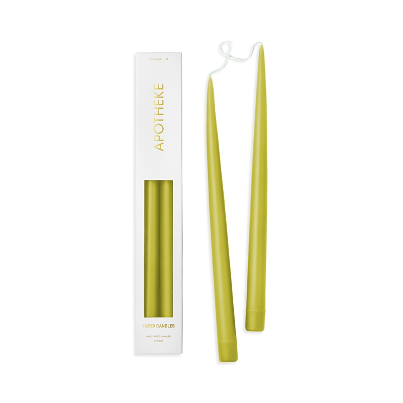 Apotheke 13 Taper Candles, Set Of 2 In Chartreuse