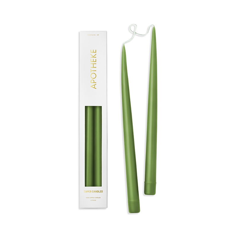 Apotheke 13 Taper Candles, Set Of 2 In Green