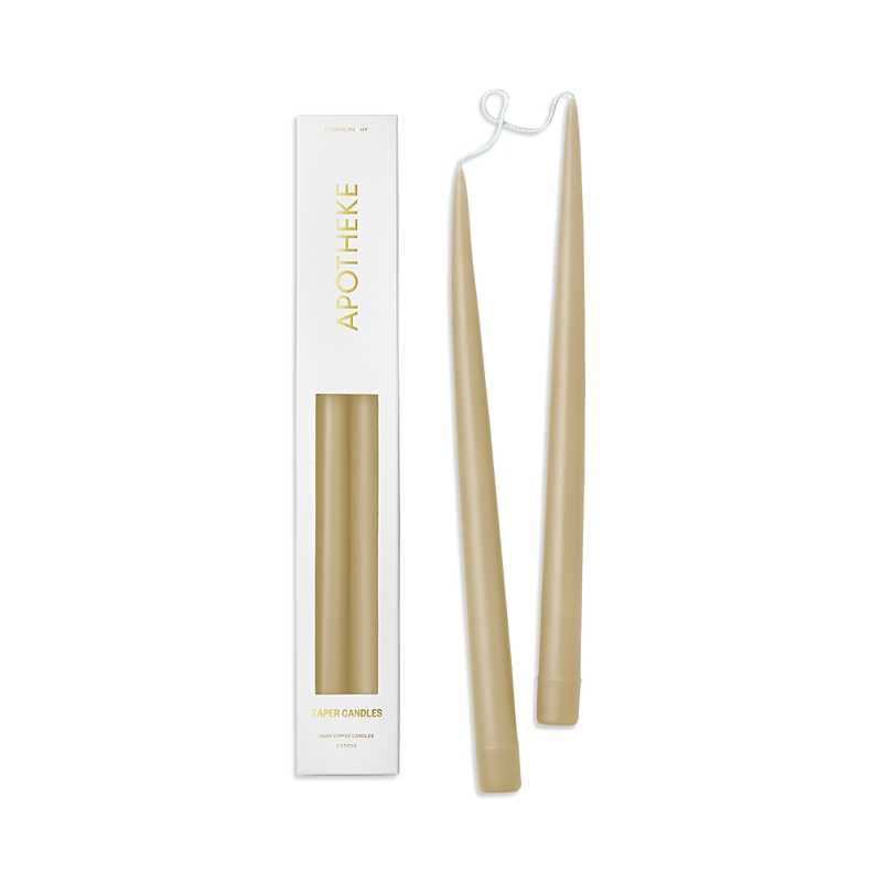 Apotheke 13 Taper Candles, Set Of 2 In Taupe