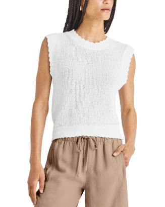 Splendid Morgan Scalloped Ribbed Sleeveless Sweater | Bloomingdale's Women