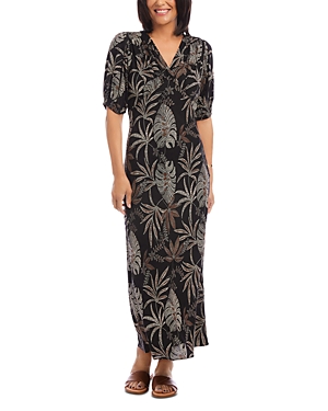 Karen Kane Printed Puff Sleeve Maxi Dress In Print