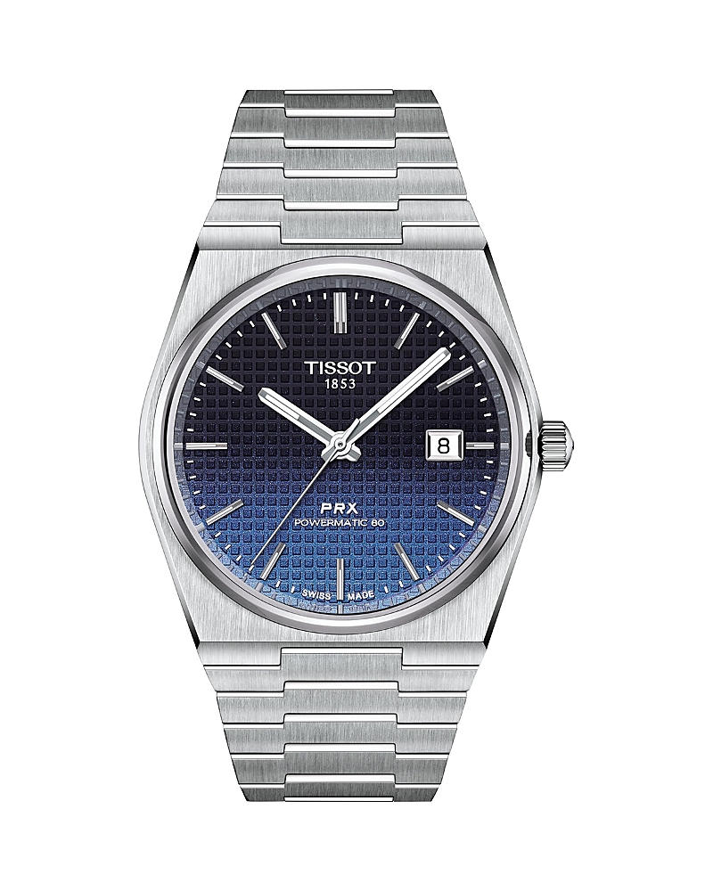 Tissot Men's Swiss Automatic Prx Powermatic 80 Stainless Steel Bracelet Watch 40mm In Blue/silver