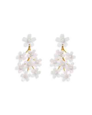 Lele Sadoughi - Imitation Pearl Garden Bouquet Chandelier Statement Earrings