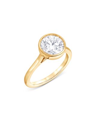 Bloomingdale's Fine Collection - Certified Lab Grown Diamond Bezel Engagement Ring in 18K Yellow Gold, 2.0 ct. t.w.