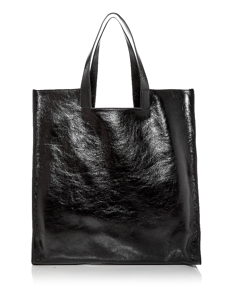 Shop Bally Easy Large Leather Tote In Black+oro
