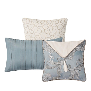 Shop Waterford Cranfield Decorative Pillows, Set Of 3 In French Blue