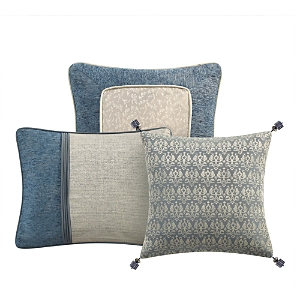 Shop Waterford Laurent Decorative Pillows, Set Of 3 In Navy