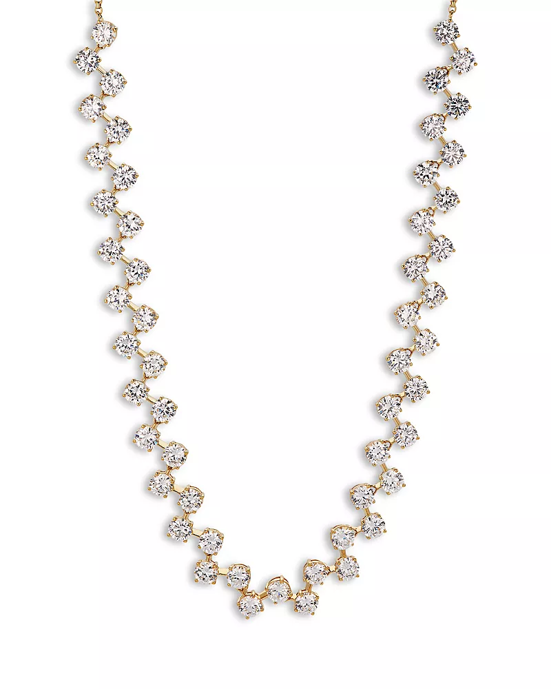 Nadri Halle Cubic Zirconia Adjustable Choker Necklace in 18K Gold Plated, 14