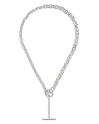 Gucci - Sterling Silver Horsebit Chain Link Lariat Necklace, 20"