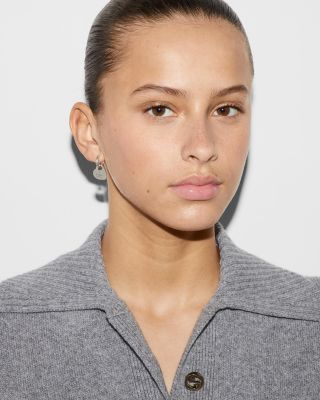 Sterling Silver Trademark Heart Drop Earrings