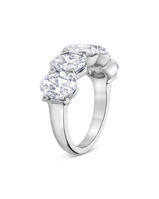 Certified Lab Grown Diamond Oval Band in 18K White Gold, 5.0 tcw