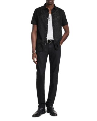 Cotton Lace Jacquard Regular Fit Button Down Shirt 