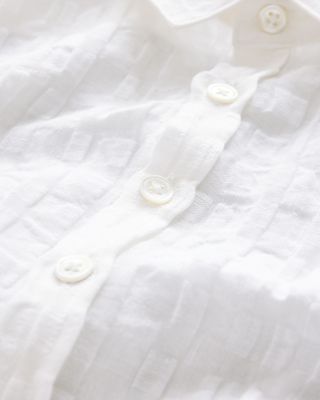 Linen & Cotton Textured Check Slim Fit Button Down Shirt 