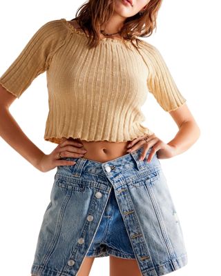 Free People - We The Free Midnight Sun Mid Rise Denim Skort