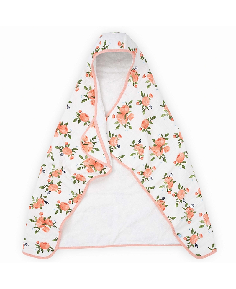 Little Unicorn Unisex Cotton Hooded Towel In Watercolor Roses