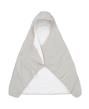 Little Unicorn Unisex Cotton Hooded Towel In Grey Stripe