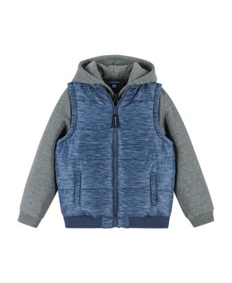 Andy & Evan - Boys' Textured Hoodie/Vest Combo - Little Kid, Big Kid