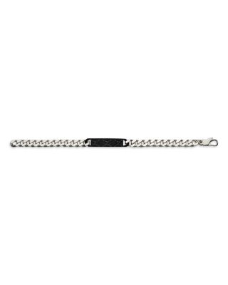 Sterling Silver Tag ID Plate Curb Link Bracelet
