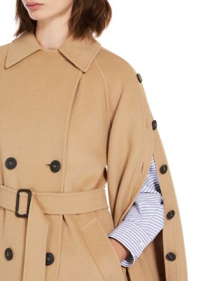 ダウンジャケット・コート Max Mara Relaxed Silhouette Double-Breasted Coat With Belted Wool coat outerwear | Max Mara
