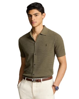 Polo Ralph Lauren Textured Short Sleeve Cotton-Linen Shirt