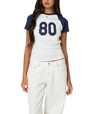 Edikted 80's Raglan Tee In White