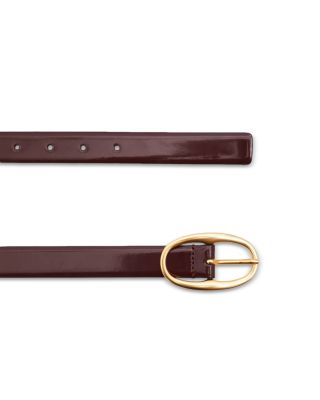 Women&#39;s Drew Oval Buckle Patent Leather Belt  