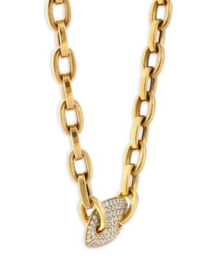 18K Yellow Gold Diamond Pave Pendant Necklace, 15.5-17.5" - Exclusive