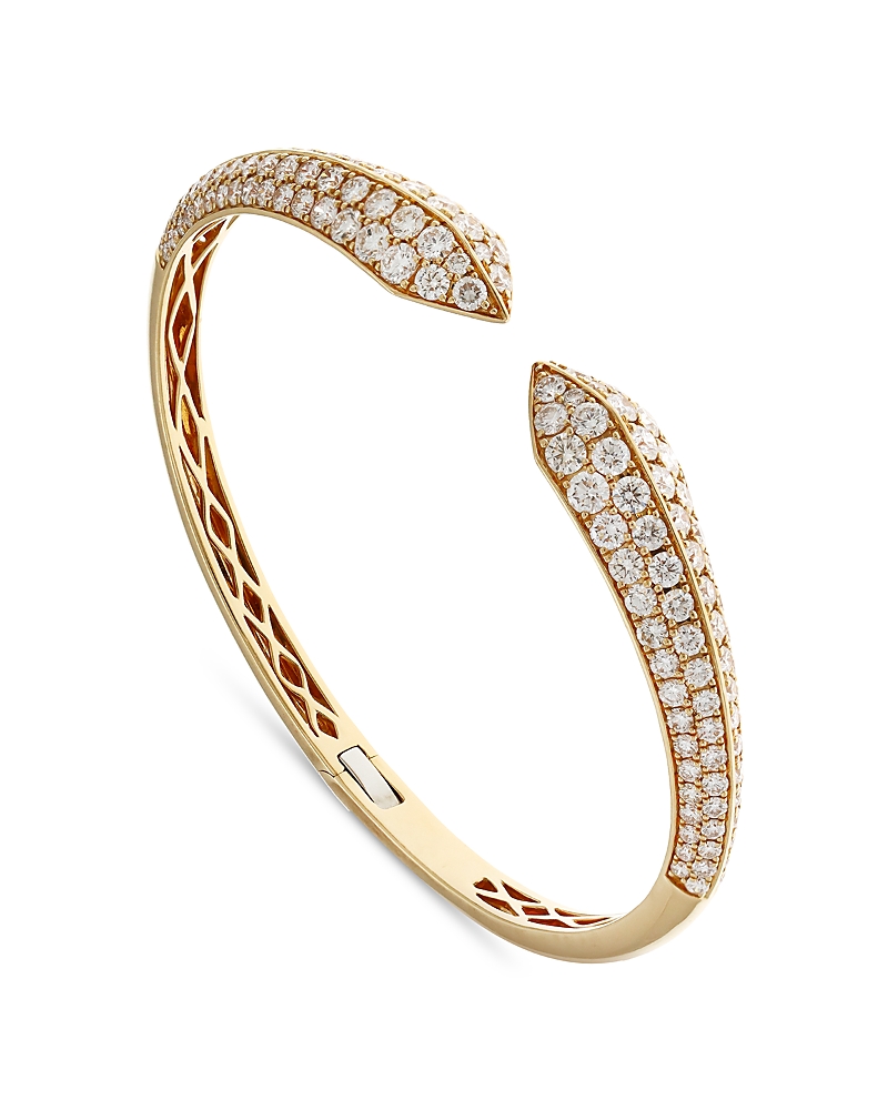 Alberto Milani 18k Yellow Gold Via Fiori Chiari Diamond Kiss Cuff Bracelet In Gold