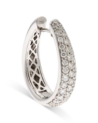 18K White Gold Via Fiori Chiari Diamond Huggie Earrings - Exclusive, Italy Campaign