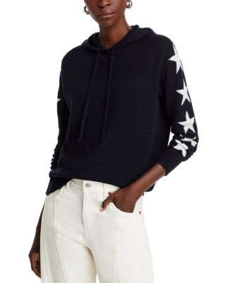 AQUA - Cashmere Star Sleeve Hoodie Sweater - Exclusive