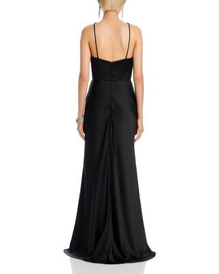 Cowl Neck Corset Slim Fit Gown  