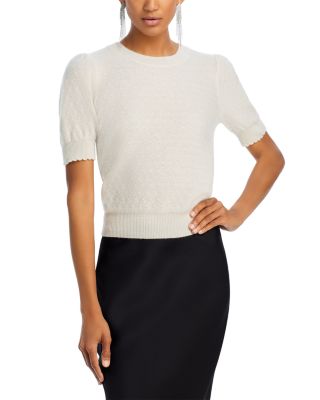 FRAME - Cashmere Pointelle Puff Sleeve Sweater