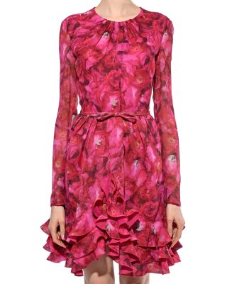 Giambattista Valli Ruffled Floral Mini Dress