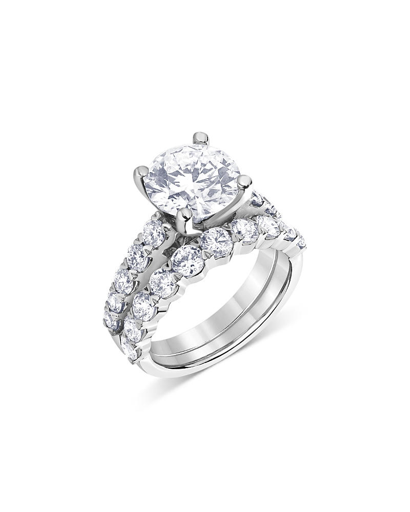 Bloomingdale's Fine Collection Certified Lab Grown Diamond Bridal Set in 18K White Gold, 4.75 tcw