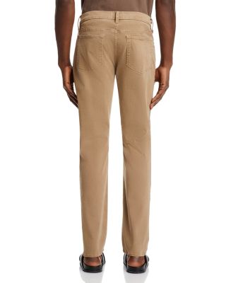 L'Homme Slim Brushed Twill Pants in Dark Khaki