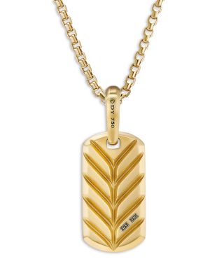 Men's Chevron Tag in 18K Yellow Gold, 21mm
