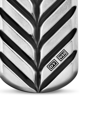 Men's Chevron Tag in Sterling Silver with Tiger's Eye, 27mm