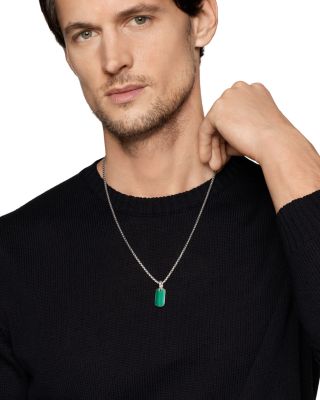 Men's Chevron Tag in Sterling Silver, 21mm