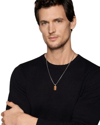 Men's Chevron Tag in Sterling Silver, 21mm