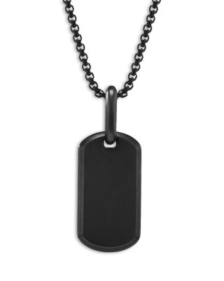 Men's Chevron Tag in Black Titanium, 21mm