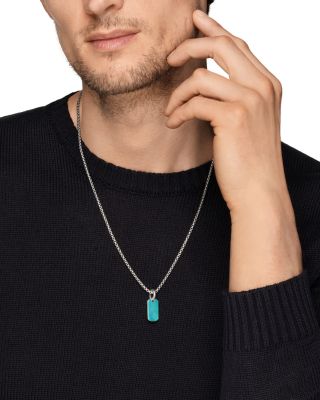 Men's Sterling Silver Chevron Tag, 21mm