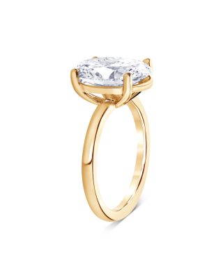 Certified Lab Grown Diamond Oval Solitaire Engagement Ring in 18K Yellow Gold, 3.50 tcw
