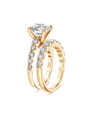 Certified Lab Grown Diamond Bridal Set in 18K Yellow Gold, 4.75 tcw