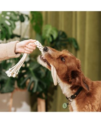 Natural Cotton Macrame Dog Toy, 2-Pack