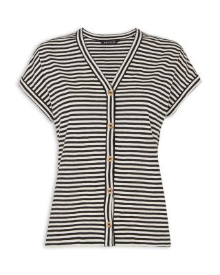 Jilly Stripe Button Front Top