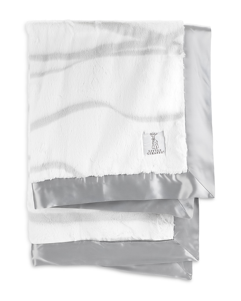 Little Giraffe Luxe Ribbon Baby Blanket - Ages 0+ In Silver