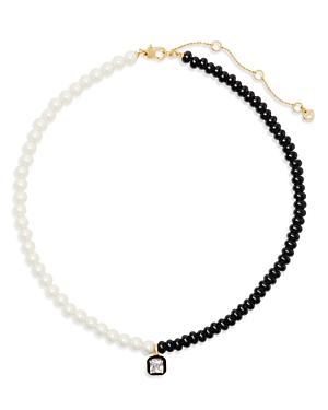 Kate Spade Women's Goldtone & Mixed-media Pendant Necklace In Black/white