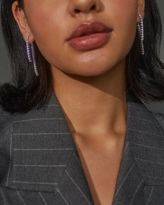 Perfect Tennis Cubic Zirconia Front to Back Earrings